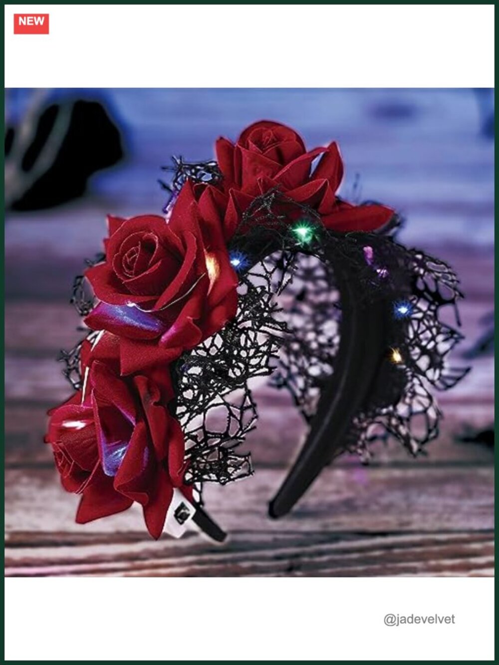 LED Flower Crown Headband Adjustable Spider Web Gothic Halloween Costume Props